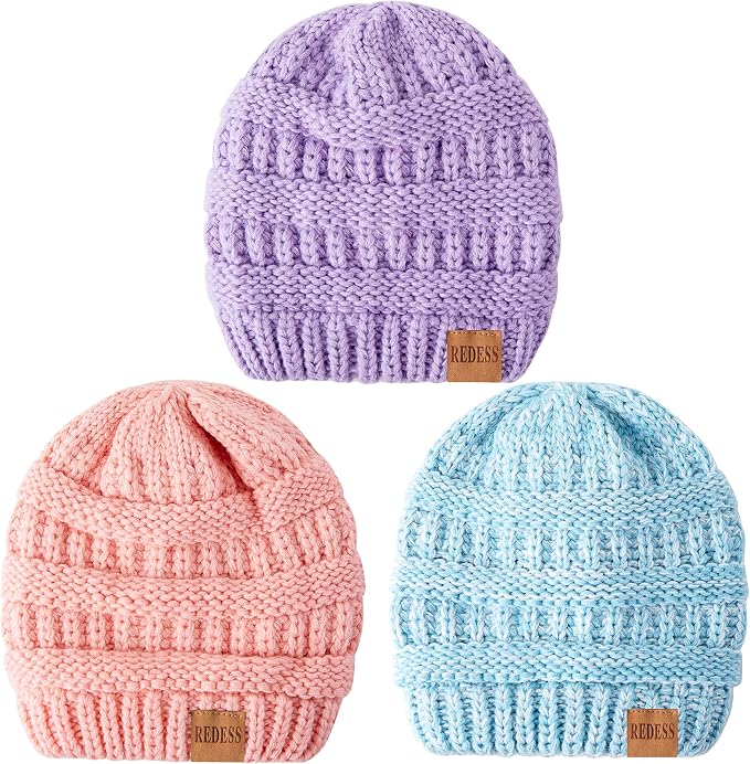 REDESS Baby Kids Winter Warm Hats, Infant Toddler Children Beanie Knit Cap - Image 2