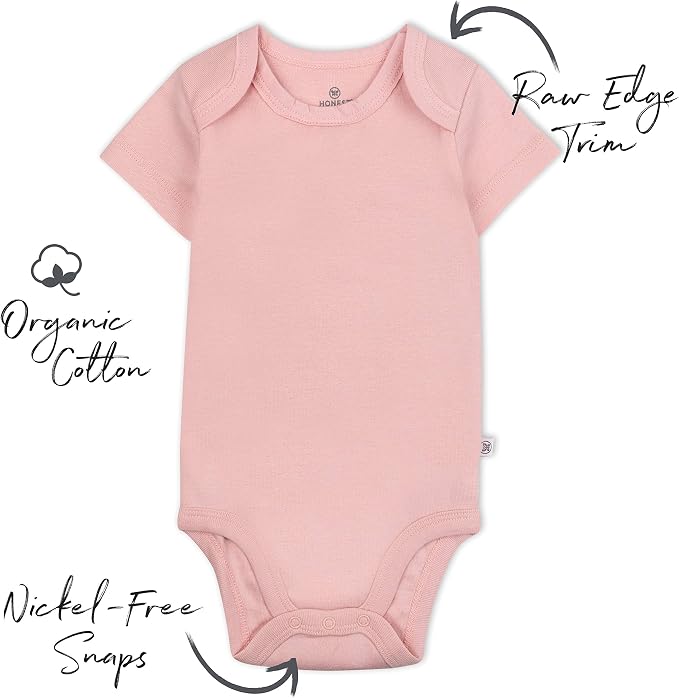 HonestBaby baby-girls 5-pack Short Sleeve Bodysuits One-piece 100% Organic - Image 2