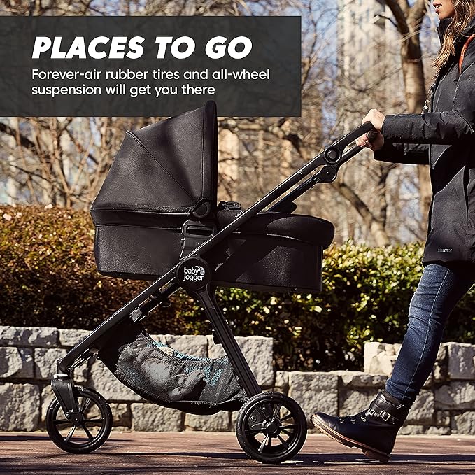 Baby Jogger City Mini GT2 All-Terrain Stroller Black Complete with Adjustable Handlebar Hand-Operated Parking Brake and car seat Adapter