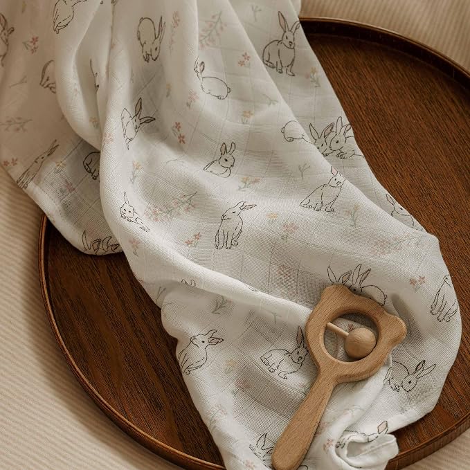 GLLQUEN BABY Muslin Swaddle Blankets 2Pk Receiving Blanket Large 35" x 40" | - Image 9