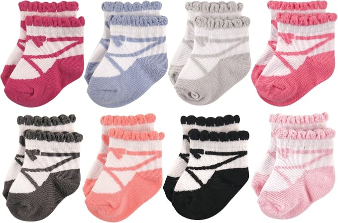 Hudson Baby Baby 8-pack Cotton Rich Newborn and Terry Socks - Image 2