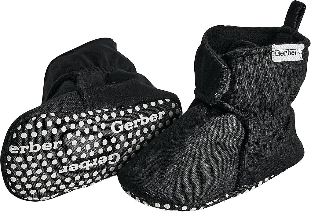 Gerber Baby Fleece Lined Wrap Fasten Non Skid Soft Slipper Booties - Image 3