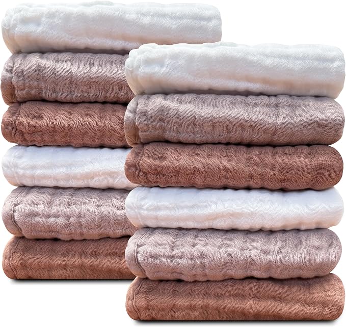 Sunny zzzZZ Baby Muslin Washcloths -100% Cotton Muslin Soft Absorbent Large by Sunny+zzzZZ