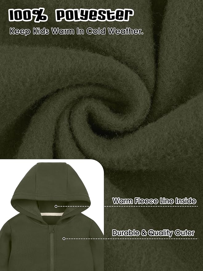Cooraby 3 Packs Baby and Toddler Boys Long Sleeve Full-Zip Hoodies Infant - Image 4