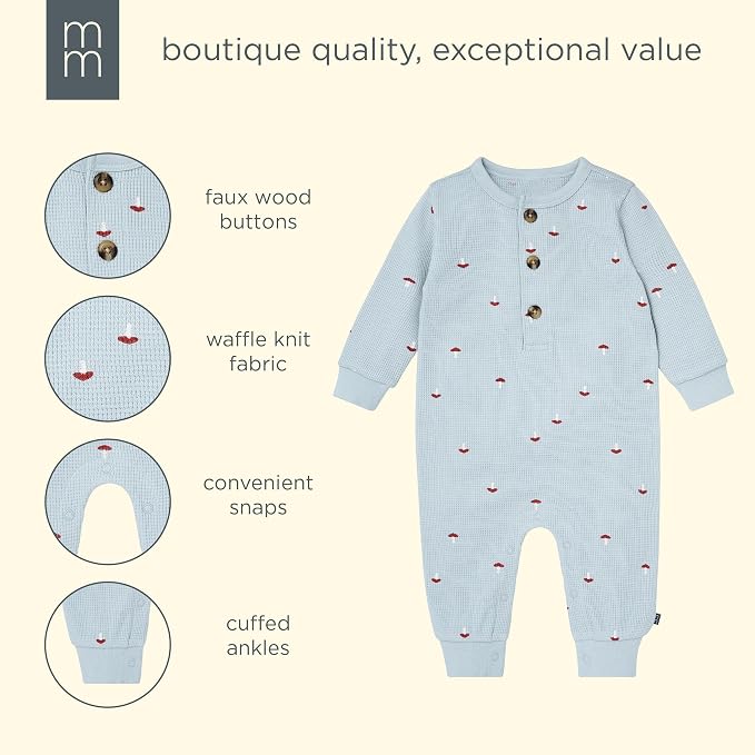 Modern Moments by Gerber Baby Henley Waffle Knit Romper - Image 6