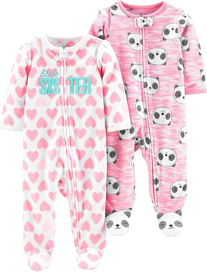 Simple Joys by Carter's Baby Girls' Cotton and Fleece Footed Sleep and Play by SimpleJoysbyCarters