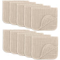 Comfy Cubs Muslin Burp Cloths 20" x 10", Pack of 10 - Large, 6-Layer, Ultra Absorbent 100% Cotton for Baby Drool and Messes - Soft, Safe & Gentle Baby Burp Cloths for Boys & Girls - Sand