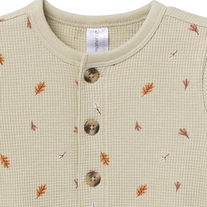 Modern Moments by Gerber Baby Henley Waffle Knit Romper - Image 2