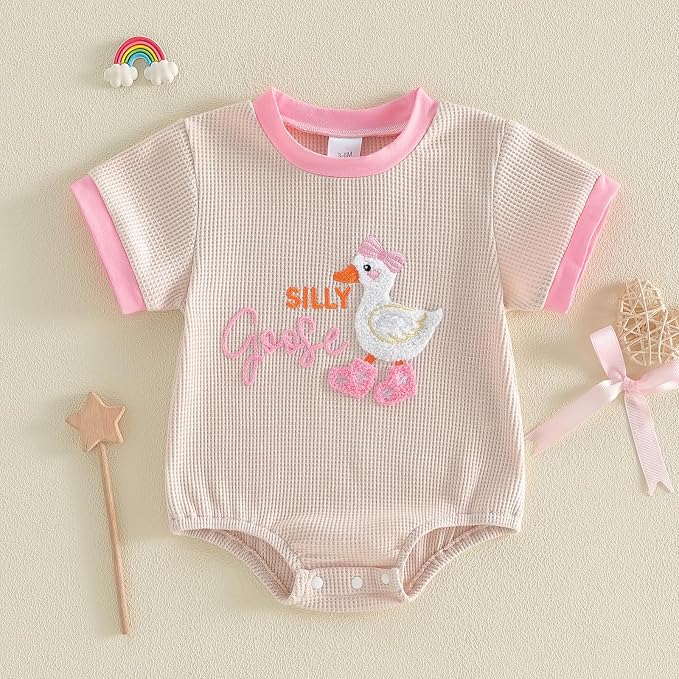 Newborn Baby Boy Girl Summer Clothes Funny Print Sweatshirt Romper Oversized - Image 4