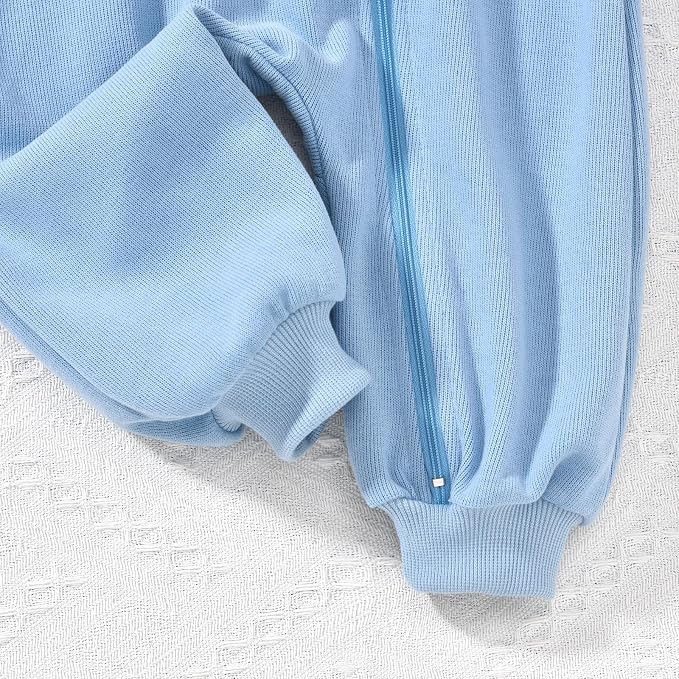 Unutiylo Unisex Baby Boys Girls Long Sleeve Infant Baby Zipper Hooded Jumpsuits - Image 8