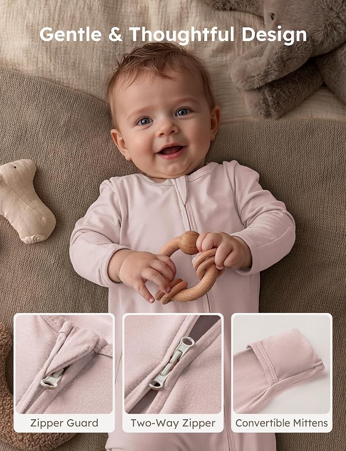 Yoofoss Viscose Bamboo Baby Pajamas Newborn Sleepers - Image 4