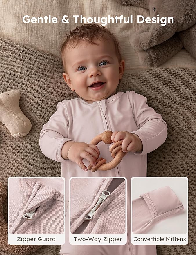 Yoofoss Viscose Bamboo Baby Pajamas Newborn Sleepers - Image 4