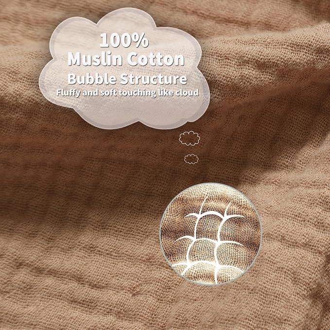 Muslin Swaddle Blankets for Newborn, 2 Pack Breathable Soft Receiving Blanket - Image 3