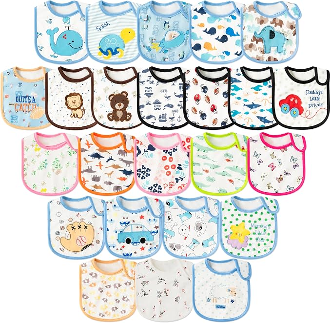 Cotton Waterproof Baby Bibs by 2ooya