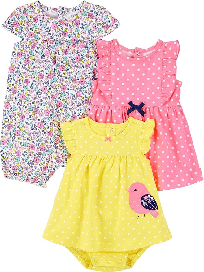 Simple Joys by Carter's Baby Girls 3-pack Romper, Sunsuit and Dress by SimpleJoysbyCarters