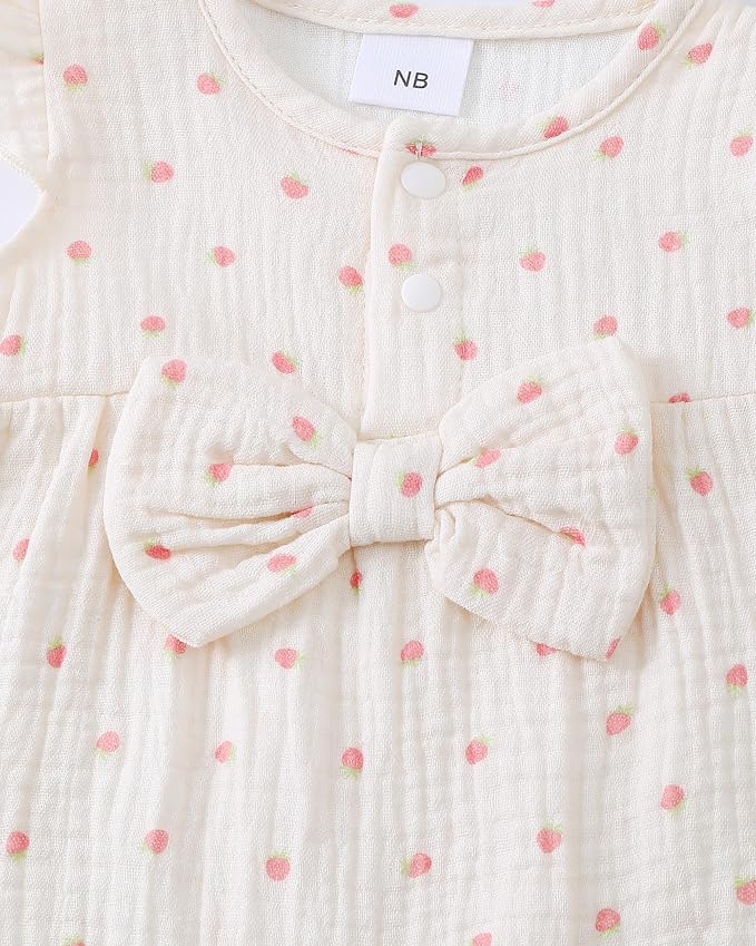 Renotemy Newborn Baby Girl Clothes Romper Summer Outfits Preemie-18Months | - Image 5