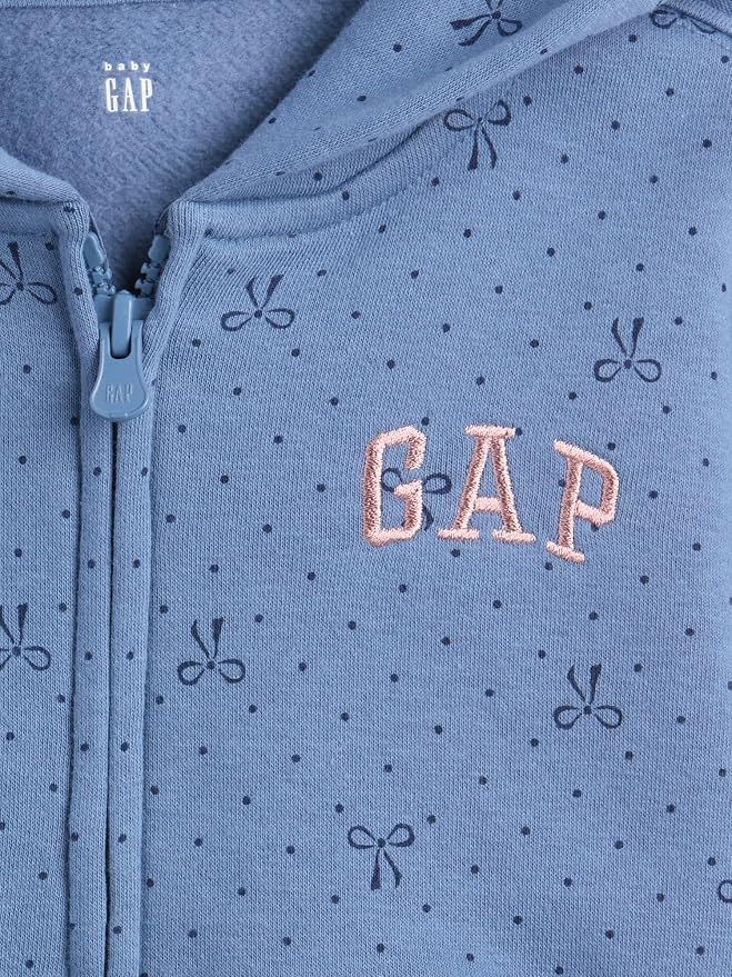 GAP Baby Girls' Logo Hoodie Hooded Full Zip Sweatshirt - Image 3