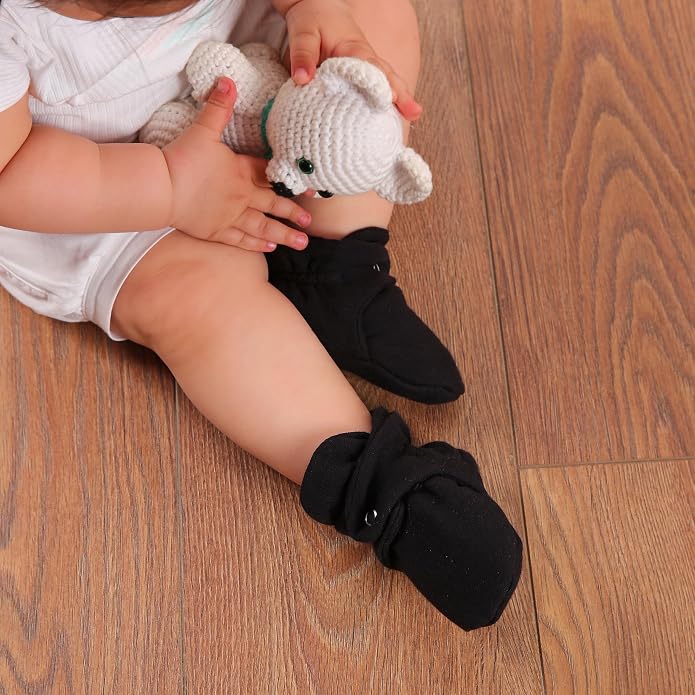 Ella Bonna Baby Booties Organic Cotton Muslin Newborn Baby Slippers Baby Boy - Image 2