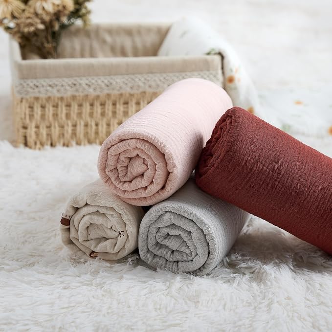 Meracorallo Muslin Swaddle Blanket, 100% Cotton Receiving Blanket - Image 7