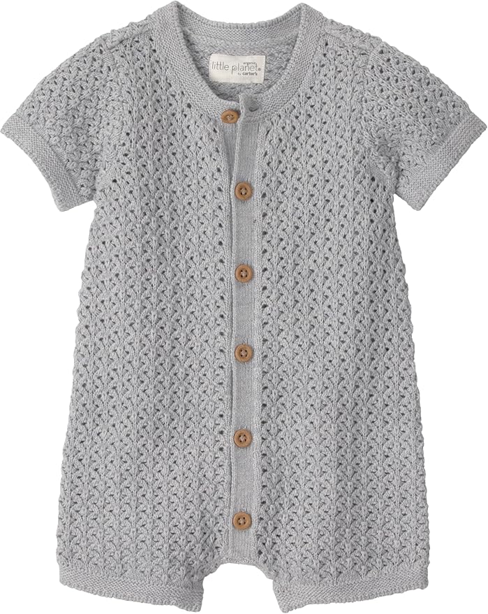 little planet by carter's Unisex Baby Waffle Knit Button-Front Jumpsuit made by LittlePlanet