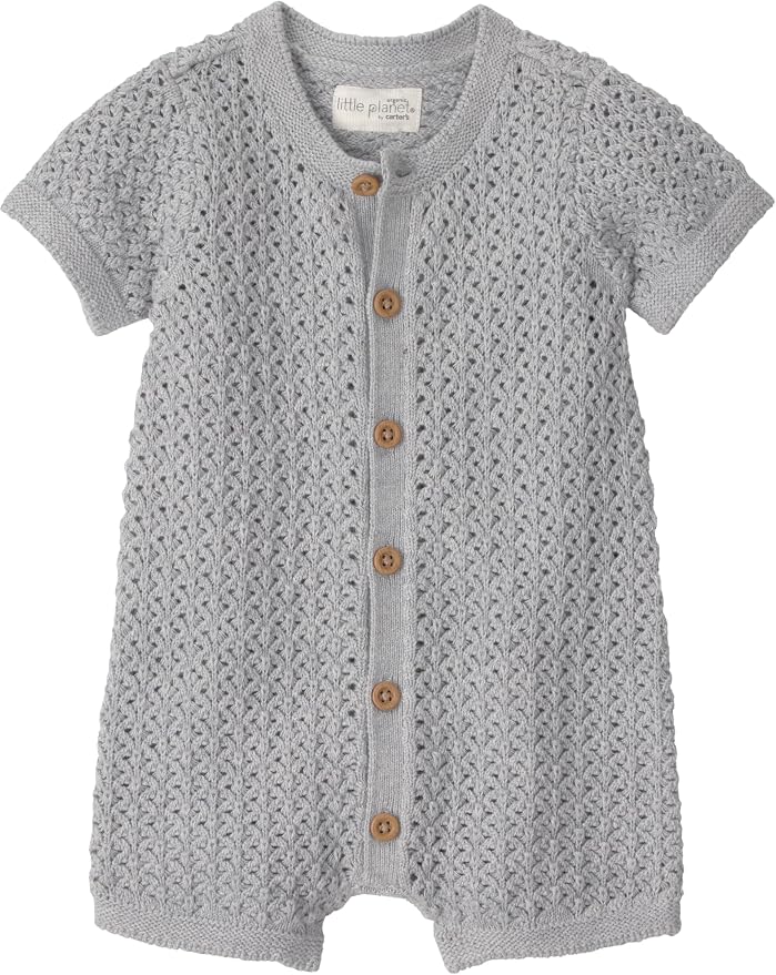 little planet by carter's Unisex Baby Waffle Knit Button-Front Jumpsuit made by LittlePlanet