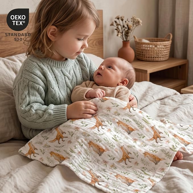 Muslin Receiving Blankets 5 Pack, Soft Swaddle Wraps - Image 5