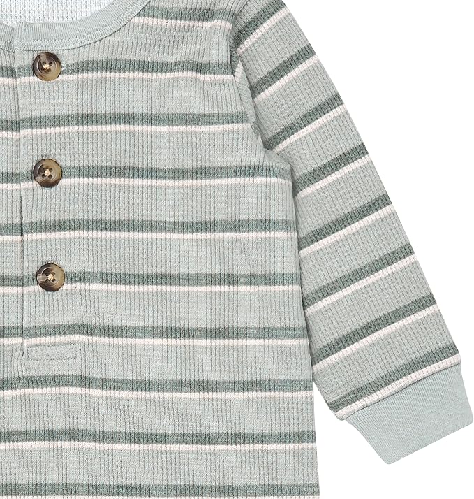 Modern Moments by Gerber Baby Henley Waffle Knit Romper - Image 3