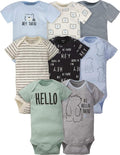 Gerber unisex-baby 8-pack Short Sleeve Onesies Bodysuits