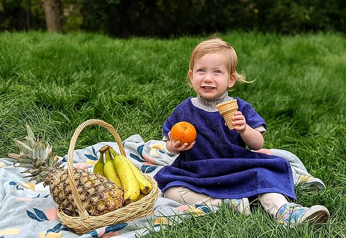 MATZ Terry Towel Snap On Toddler & Baby Bibs | For Feeding Drooling And Teething | Full Coverage For Babies | Ultra Absorbent 100% Cotton Bibs | Unisex | With Soft Ribbed Neck