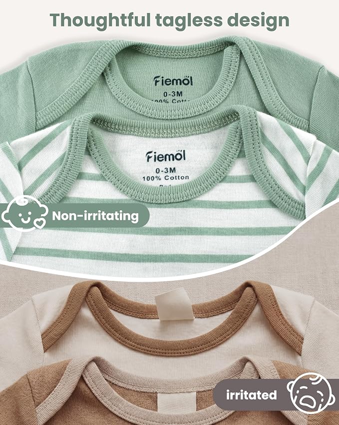Baby Bodysuits Newborn 100% Cotton, Soft Short Sleeve Toddler Infant Cute Body - Image 4