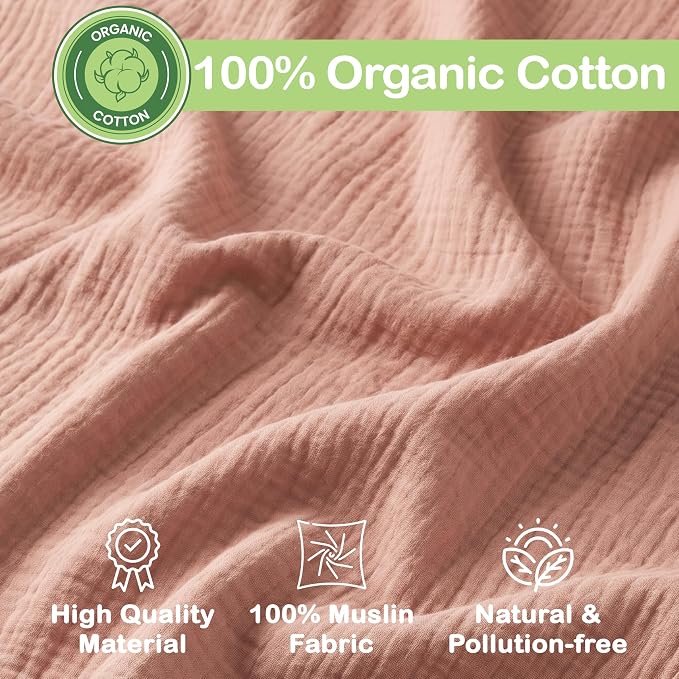 100% Organic Cotton 3 PK Baby Swaddle Blanket Girl Gift 38x40 in | Oeko-TEX - Image 3