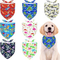 7 PCS Medium Dinosaurs Dog Bandanas Hemming Seam Edge Dog Bandana by Bestwishforyou