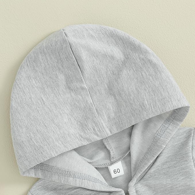 Infant Baby Boy Girl Clothes Solid Hoodie Romper Zip Up Long Sleeve Hooded - Image 4