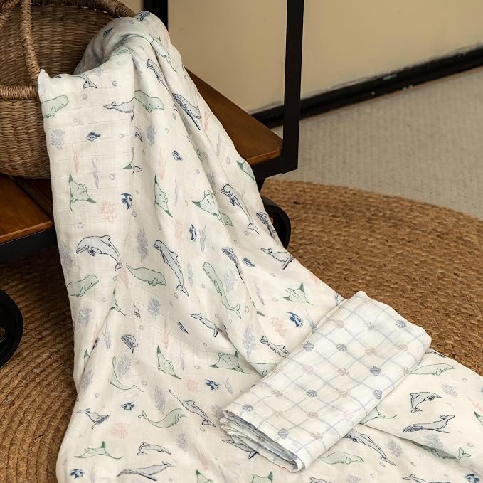 GLLQUEN BABY Muslin Swaddle Blankets 4Pk Receiving Blanket Large 35" x 40" | - Image 4