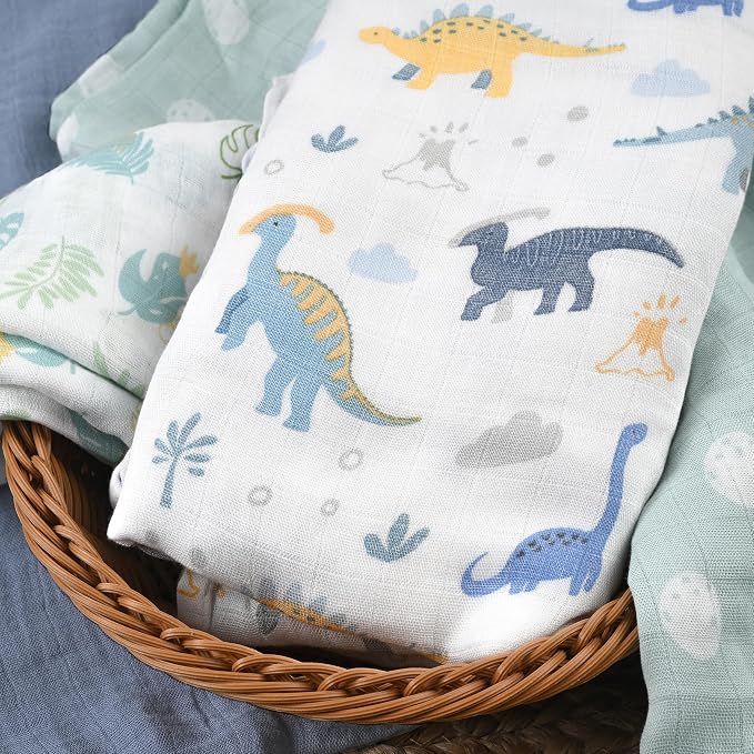 GLLQUEN BABY Muslin Swaddle Blankets 4Pk Receiving Blanket Large 35" x 40" | - Image 4