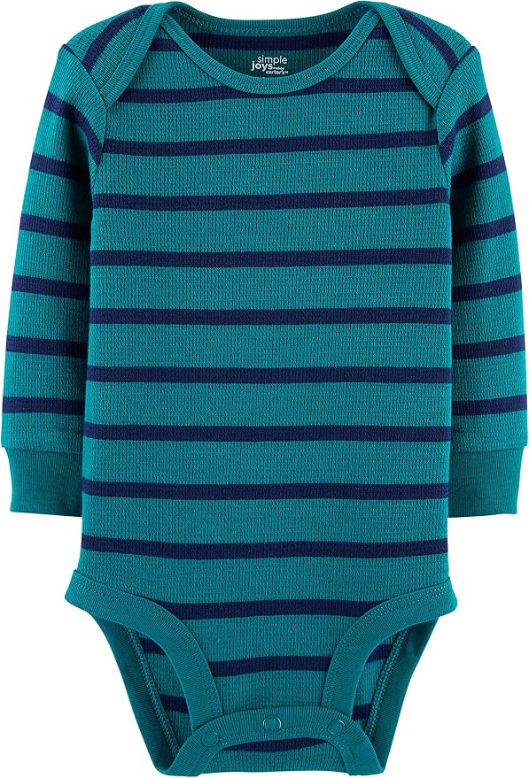 Simple Joys by Carter's Baby 4-pack Soft Thermal Long Sleeve Bodysuits - Image 2