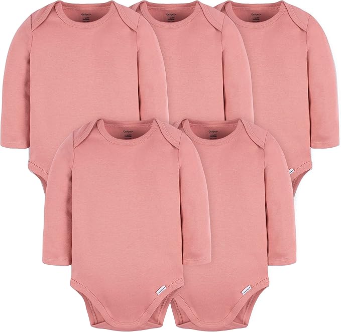Gerber Baby Boys & Girls Long Sleeve Onesies Multi-Pack Interlock 180 Gsm by Gerber