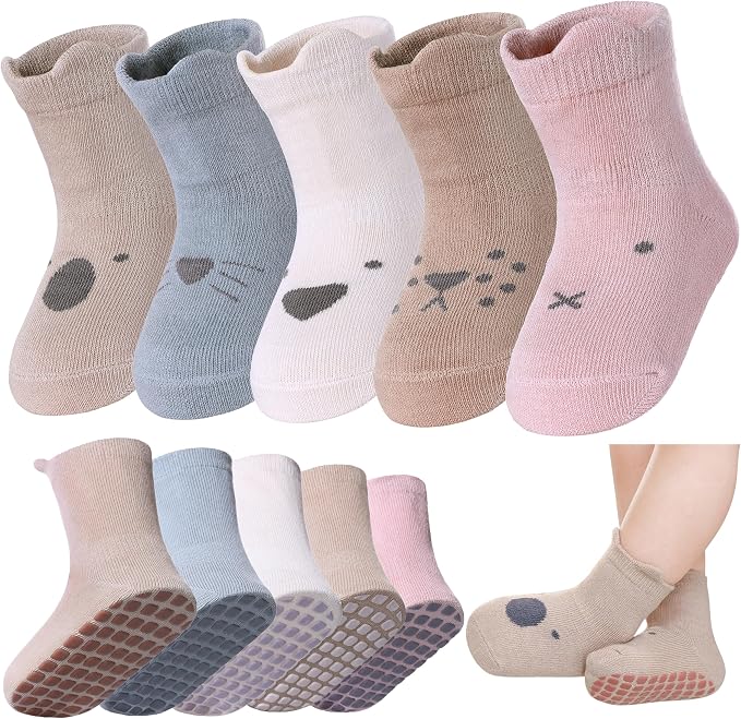 LANLEO Baby Toddler Socks with Grips Baby Toddlers Girls Boys Non Slip Grip by LANLEO