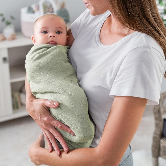 Comfy Cubs Muslin Swaddle Blankets Pack of 2, 47 x 47 Inch Soft Cotton Baby - Image 3