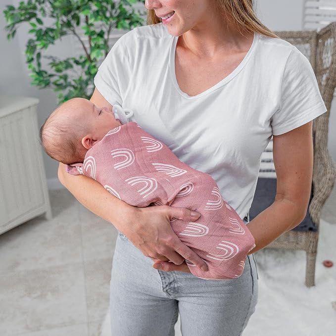 Comfy Cubs Muslin Swaddle Blankets Pack of 2, 47 x 47 Inch Soft Cotton Baby - Image 3