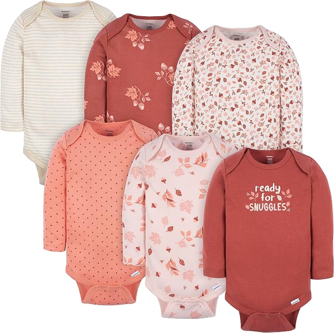 Gerber Baby Girls' 6-pack Long-sleeve Onesies Bodysuits by Gerber