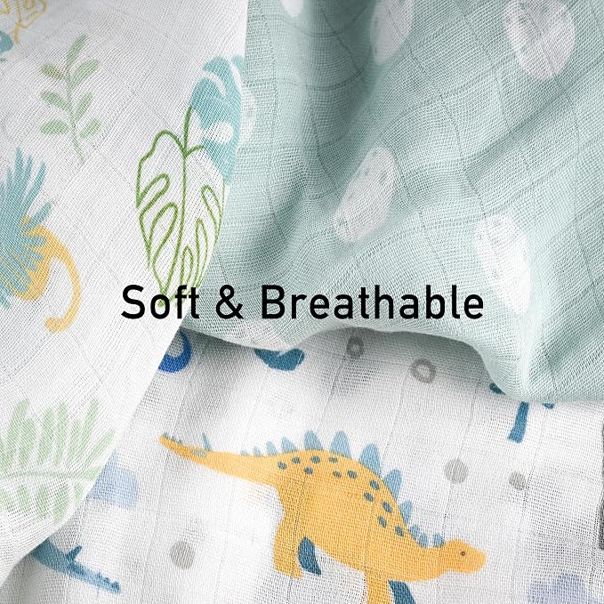 GLLQUEN BABY Muslin Swaddle Blankets 4Pk Receiving Blanket Large 35" x 40" | - Image 9