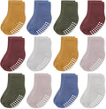 Baby Toddlers Crew Socks with Non-Slip Grip 12 Pack Cotton Stretch Socks | Soft by JAKIDAR