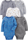 Simple Joys by Carter's Baby Boys Long-Sleeve Bodysuit Pack of 5Bodysuit by SimpleJoysbyCarters