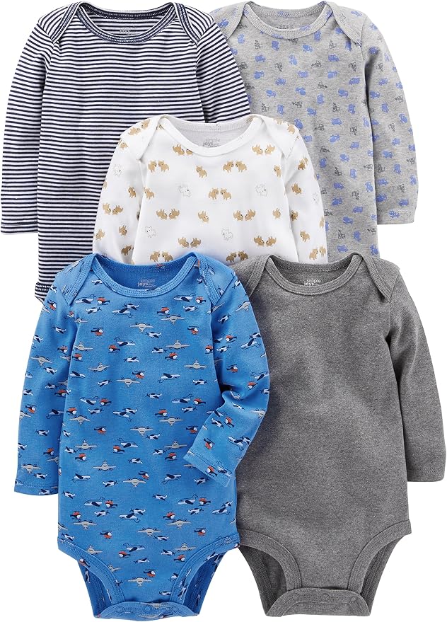 Simple Joys by Carter's Baby Boys Long-Sleeve Bodysuit Pack of 5Bodysuit by SimpleJoysbyCarters