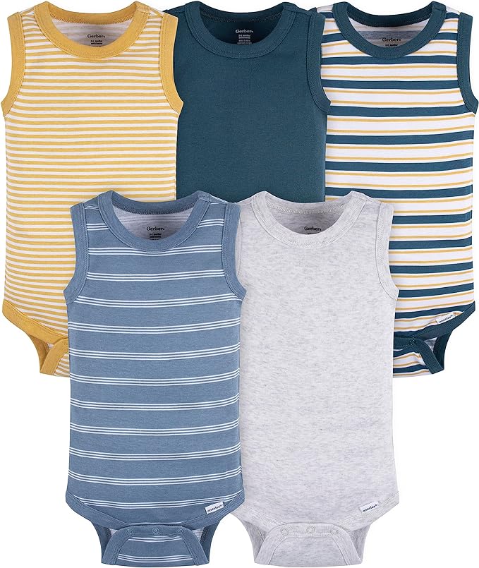 Gerber Baby Boys Multi-Pack Sleeveless Onesies Bodysuit by Gerber