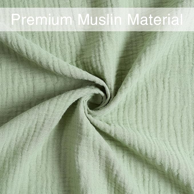 Meracorallo Muslin Swaddle Blanket, 100% Cotton, Sage Green | Soft Breathable - Image 5