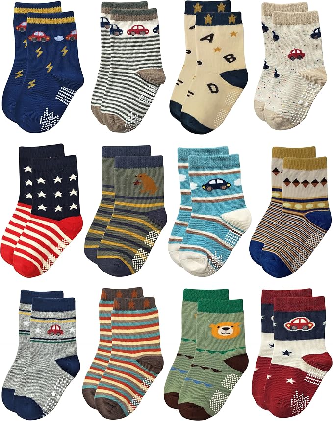 RATIVE Non Skid Anti Slip Crew Socks by RATIVE