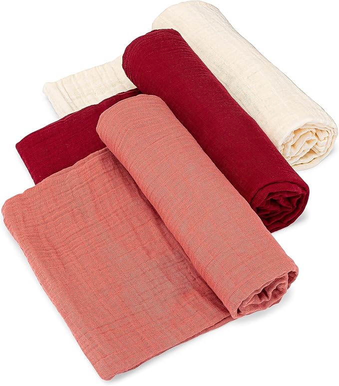 Parker Baby Co. Soft Muslin Baby Swaddle Blankets, 3 Pack by ParkerBabyCo