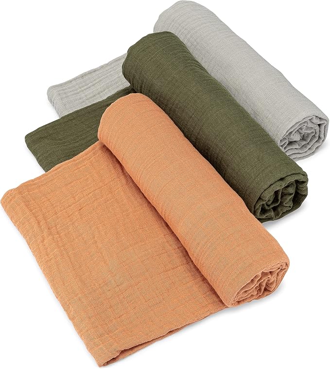 Parker Baby Co. Soft Muslin Baby Swaddle Blankets, 3 Pack by ParkerBabyCo